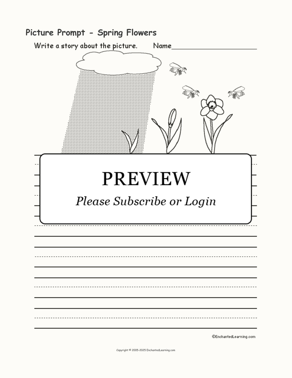 Picture Prompt - Spring Flowers interactive worksheet page 1