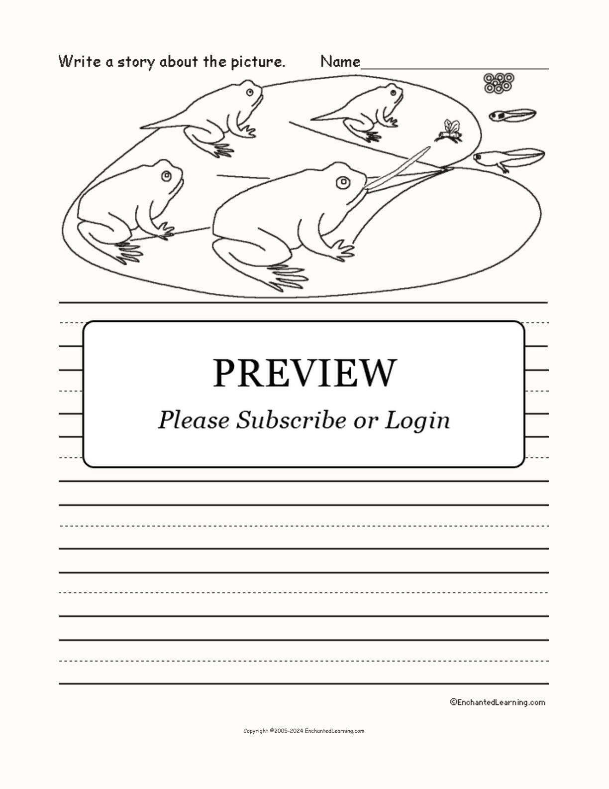 Picture Prompts - Tadpole to Frog interactive worksheet page 1