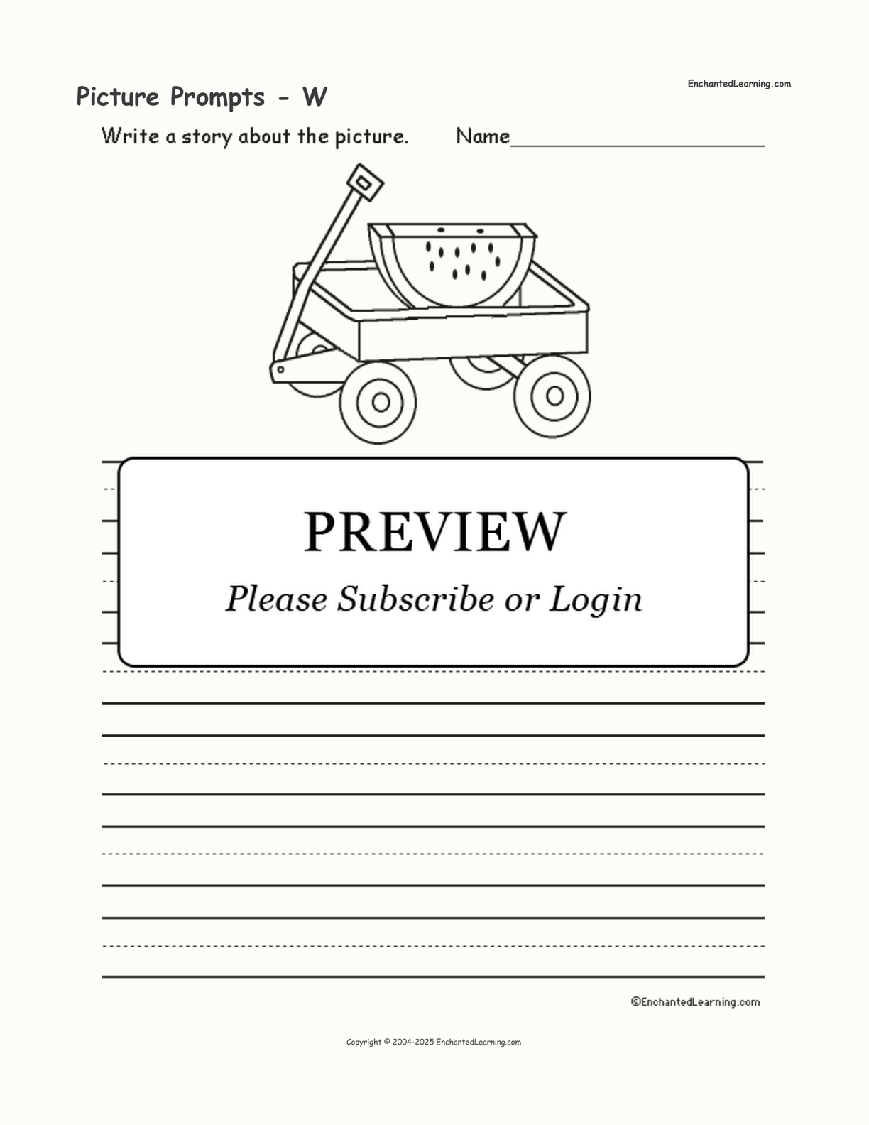 Picture Prompts - W interactive worksheet page 1