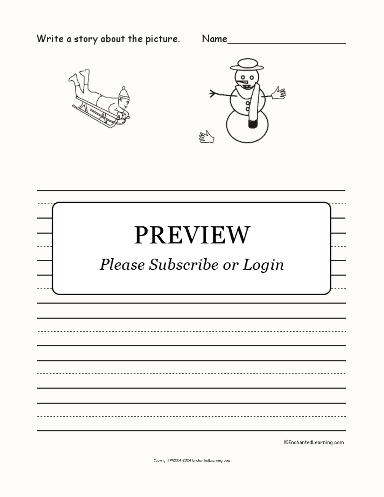 Picture Prompts - Winter interactive worksheet page 1