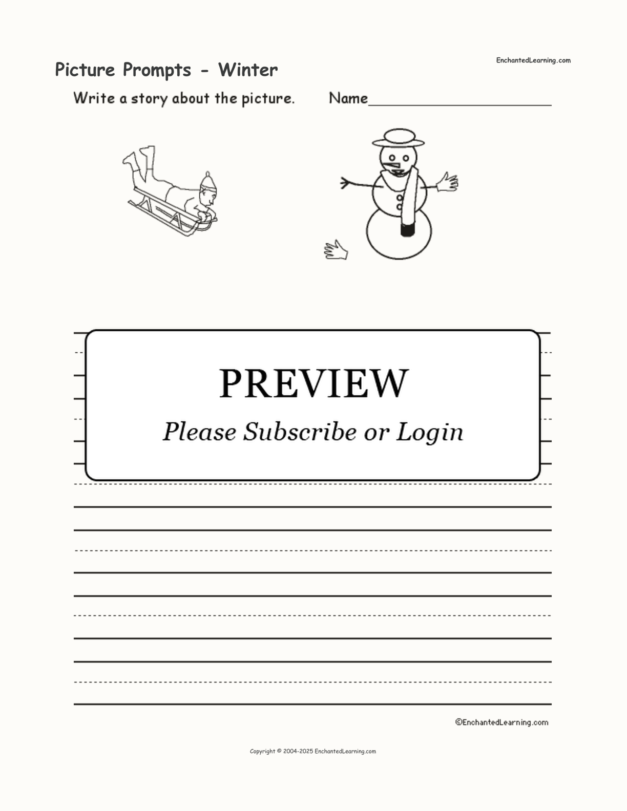 Picture Prompts - Winter interactive worksheet page 1