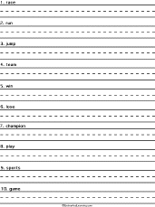 Search result: 'Sports: Write a Sentence for Each Word'