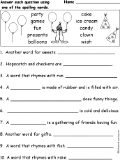 Search result: 'Birthday Spelling Word Questions'