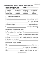 Search result: 'Compound Food Words: Spelling Word Questions'