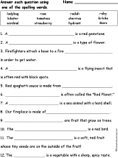 Spelling words