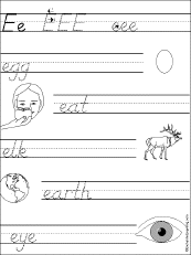Trace and Write E Words