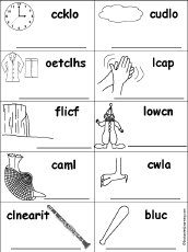 Search result: 'Unscramble Words Starting With Consonant Blends and Digraphs: Cl'