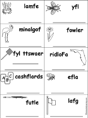 Search result: 'Unscramble Words Starting With Consonant Blends and Digraphs: Fl'