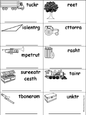 Search result: 'Unscramble Words Starting With Consonant Blends and Digraphs: Tr'