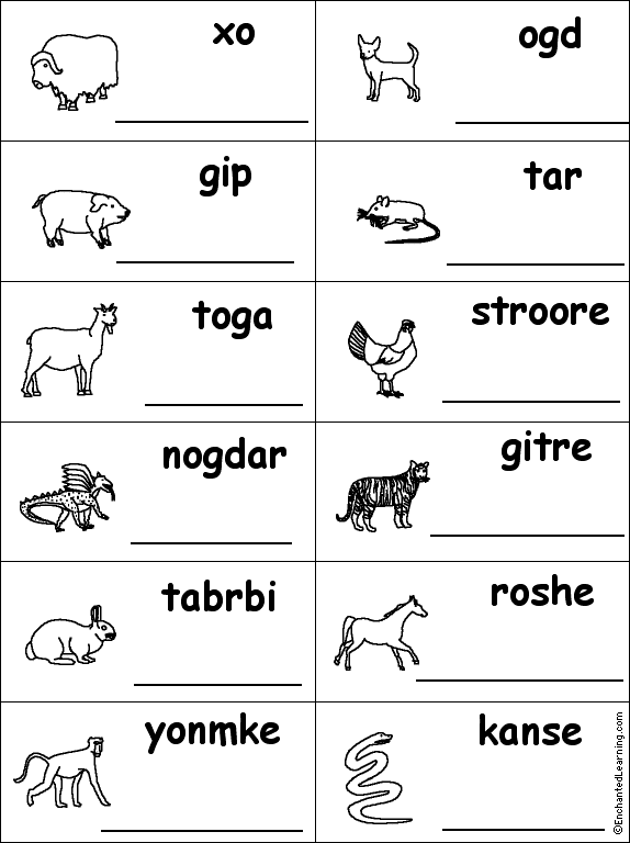 Chinese Zodiac Animal Words