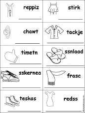 Unscramble clothes Words