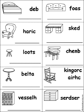 Unscramble furniture Words