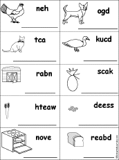 Unscramble Little Red Hen Words