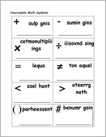 Search result: 'Unscramble Math Symbols'