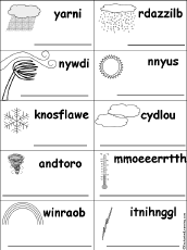 Unscramble Weather Words