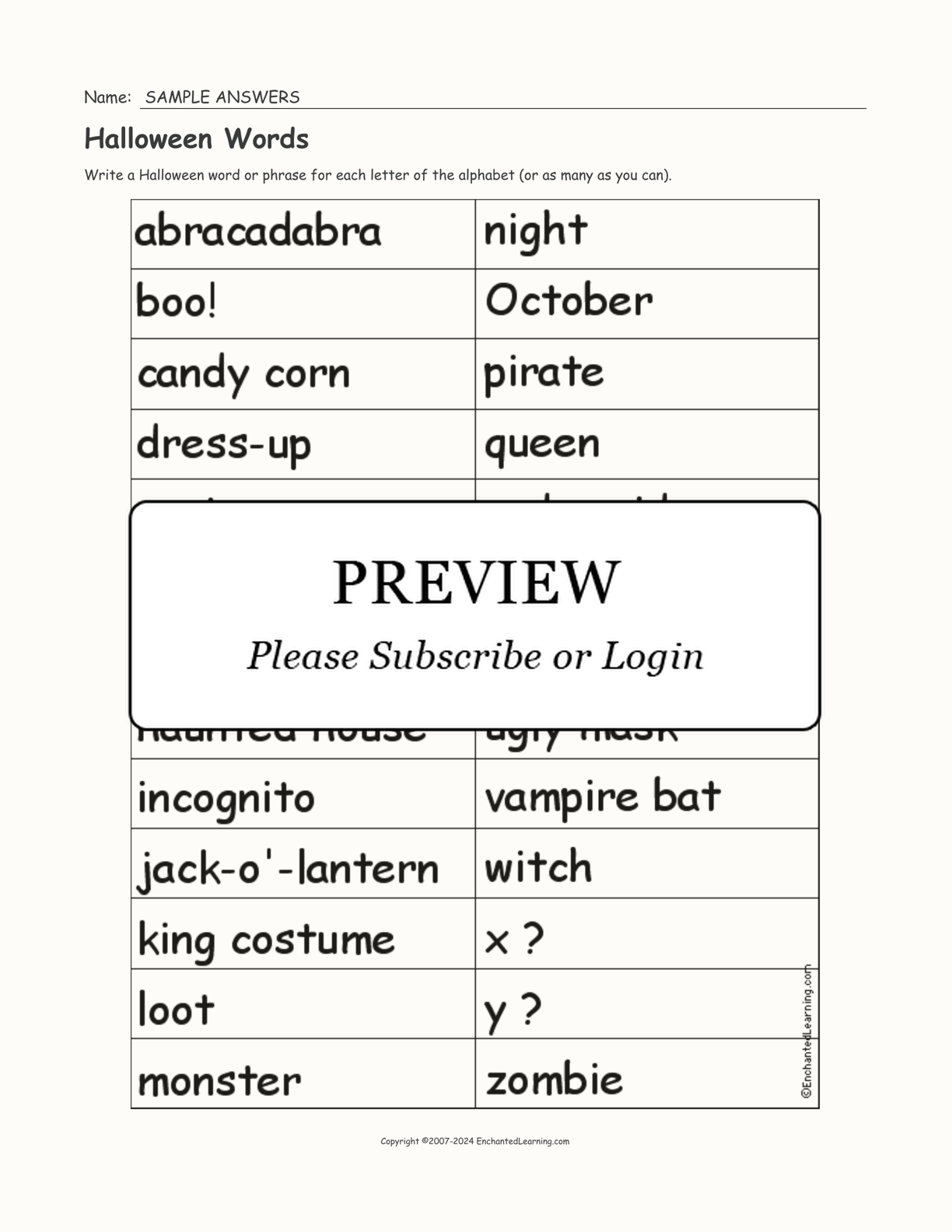Halloween Words interactive worksheet page 2