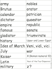 Julius Caesar Word or Phrase for Each Letter