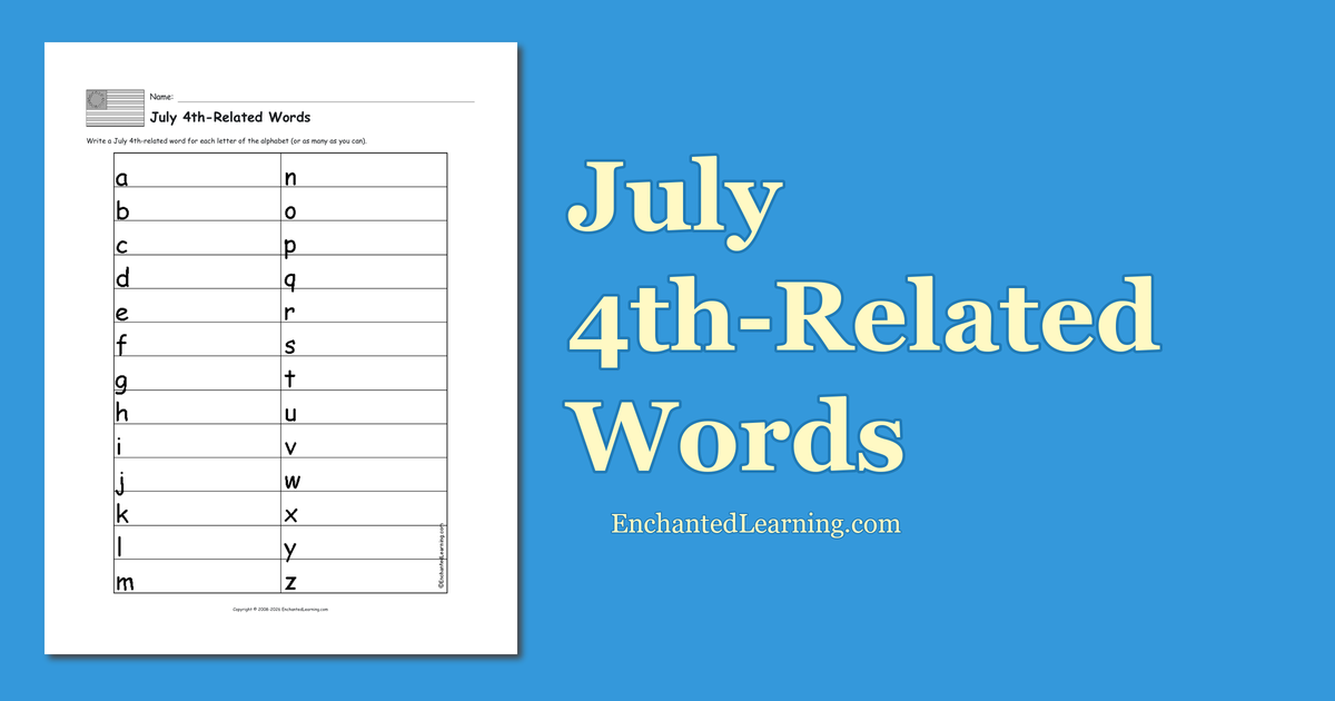 July 4th-Related Words - Enchanted Learning