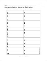 Juneteenth-Related Words for Each Letter