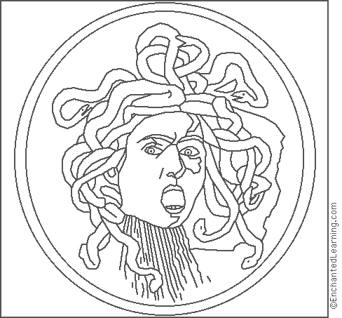 Search result: 'Caravaggio: Medusa Coloring Page'