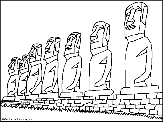 Search result: 'Easter Island Moai Coloring Page'