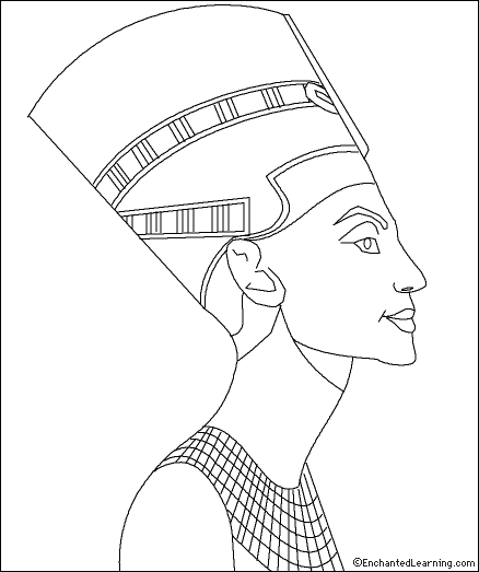 Queen Nefertiti Coloring Page: EnchantedLearning.com