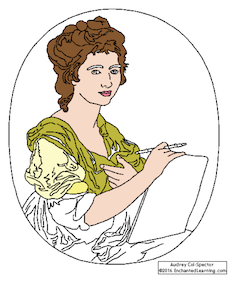 Search result: '"Self-Portrait": Angelica Kauffmann Coloring Page'