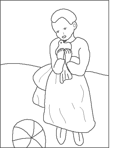 Search result: 'Picasso: Child with Dove Coloring Page'