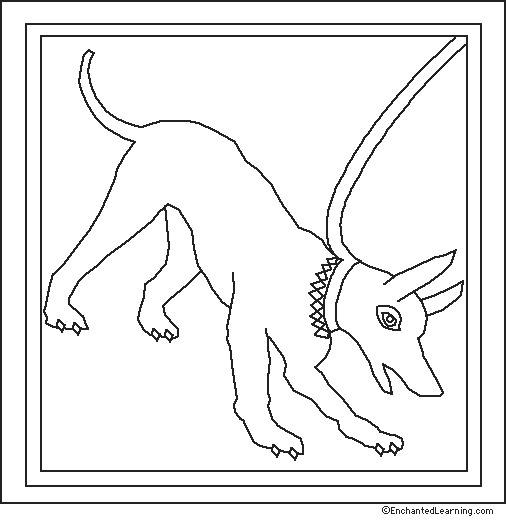 Search result: 'Dog Mosaic from Pompeii Coloring Page'
