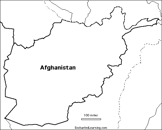 outline map Afghanistan