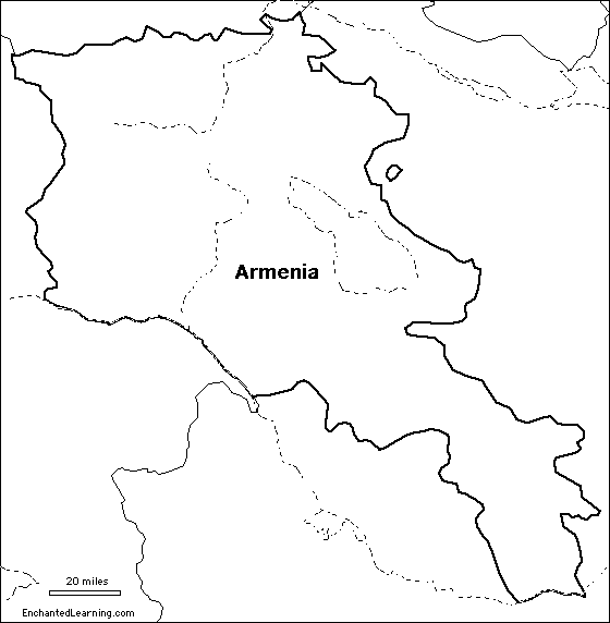outline map Armenia