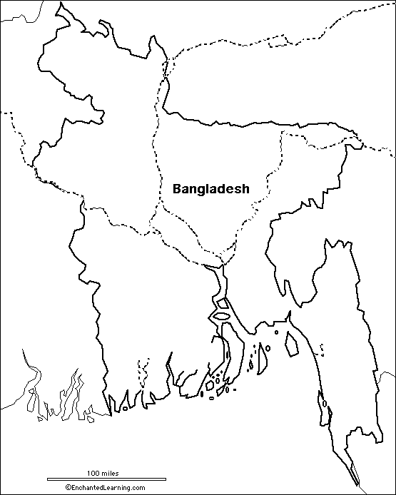 outline map Bangladesh