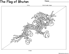 Flag of Bhutan Printout: EnchantedLearning.com