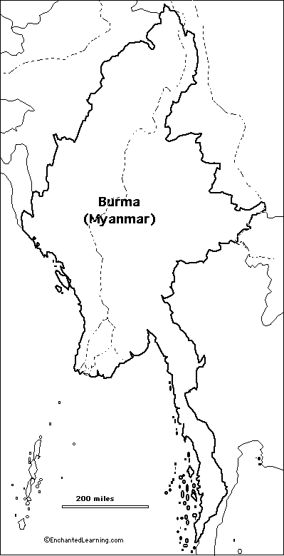 outline map Burma/Myanmar