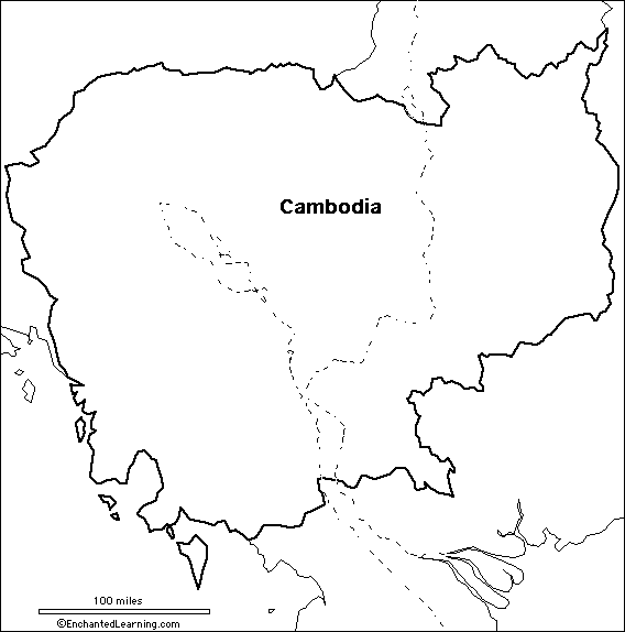 outline map Cambodia