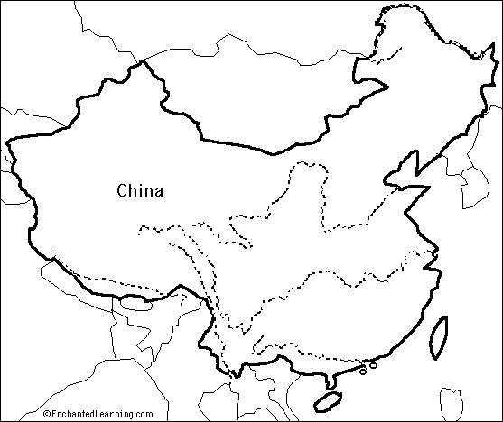 Outline Map China Enchantedlearning Com