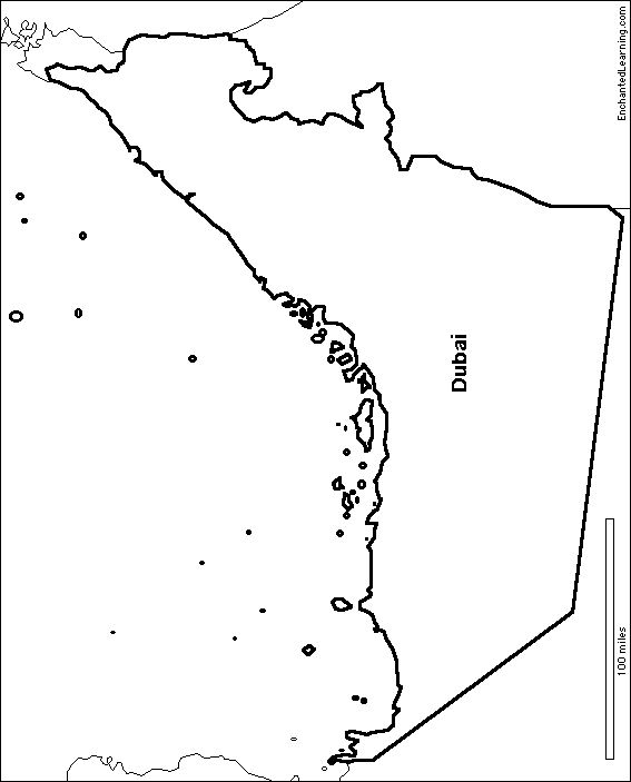 outline map Dubai