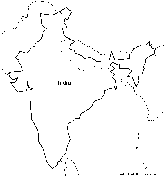 outline map of indian subcontinent Outline Map India Enchantedlearning Com outline map of indian subcontinent