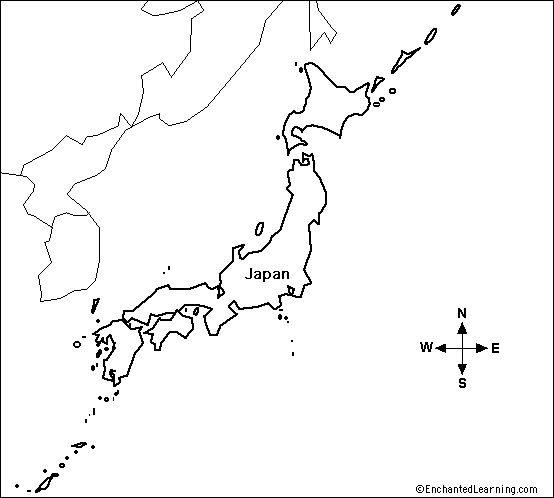 Outline Map Japan Enchantedlearning Com