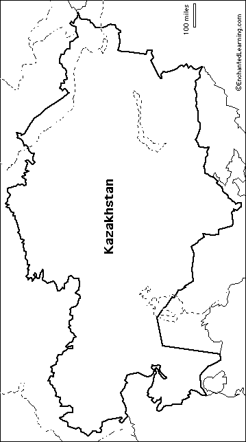 outline map Kazakhstan