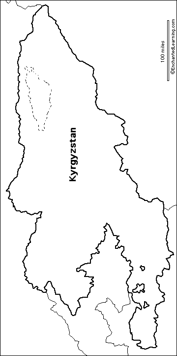 outline map of Kyrgyzstan