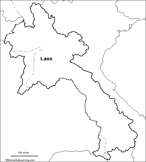 outline map Laos