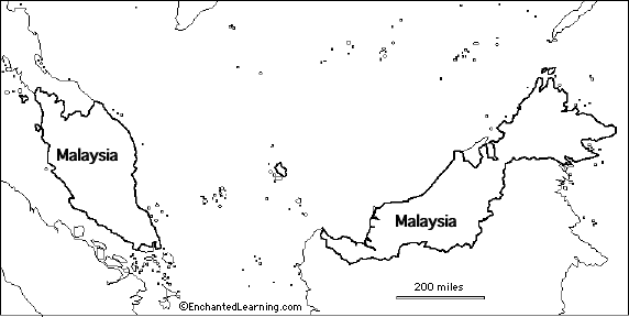 outline map Malaysia