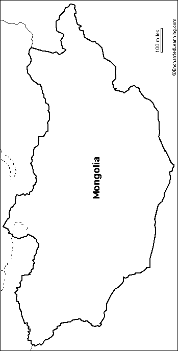 outline map Mongolia