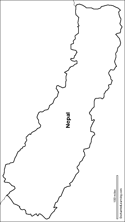 Search result: 'Outline Map of Nepal'