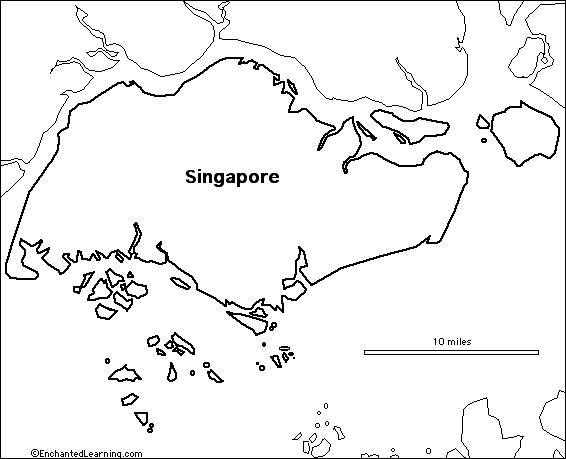 outline map Singapore