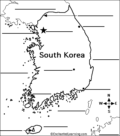 Label the Map of South Korea