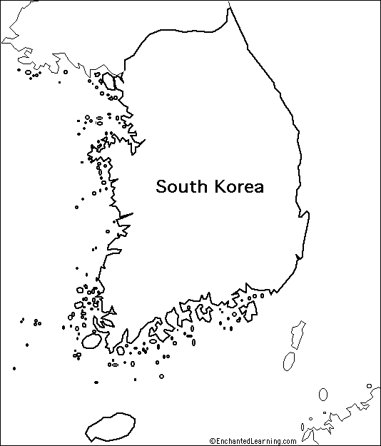 Search result: 'Outline Map South Korea'