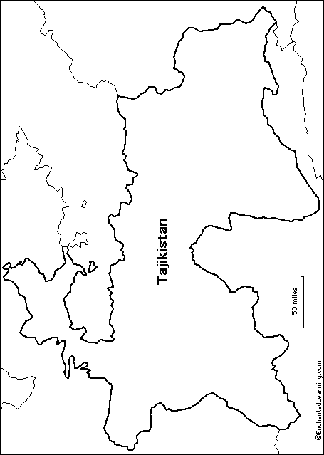 outline map of Tajikistan