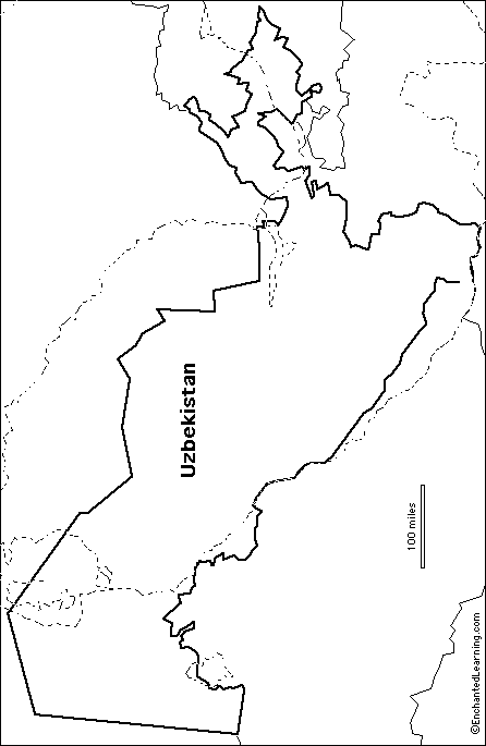 outline map of Uzbekistan